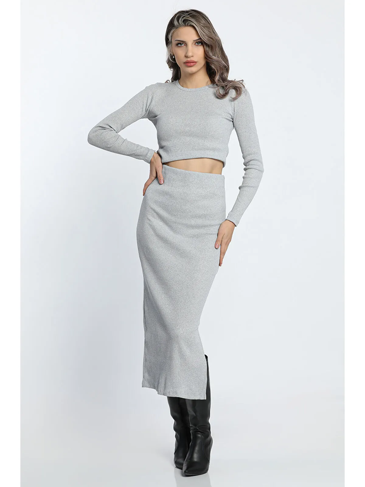 Yırtmaç Detaylı Kaşkorse Body - Beyaz 36